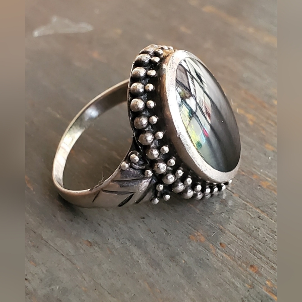 Vintage Sterling Silver and Onyx Ring